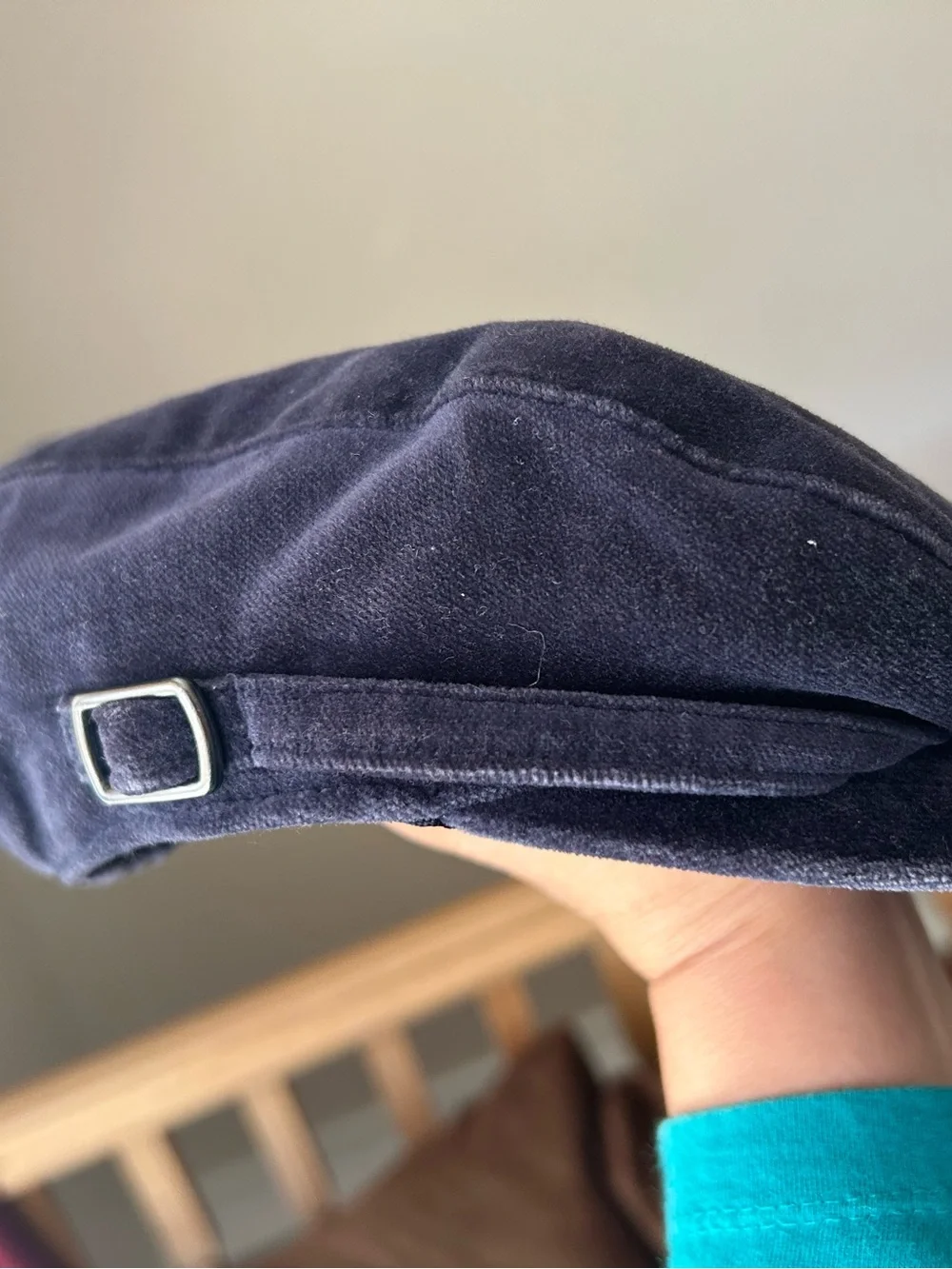 Janie and Jack navy velvet newsboy cap (2T-3T)